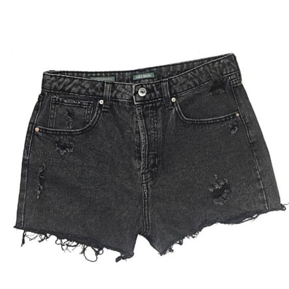 Wild fable faded/washed black super high rise cut off shorts with distressing 12